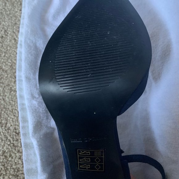 Call It Spring Blue Satin Camo Pattern Stilettos - Picture 5 of 5